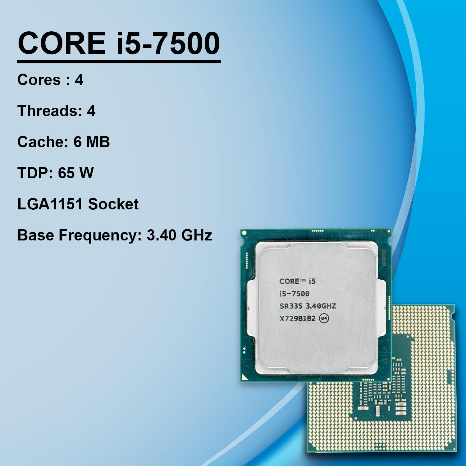 Intel Core i5-9500&i5-7500 CPU 2+2枚 Amazon.in: Buy Core i5 7500 7th Gen, 3.4-3.8 GHz, LGA1151 (B250